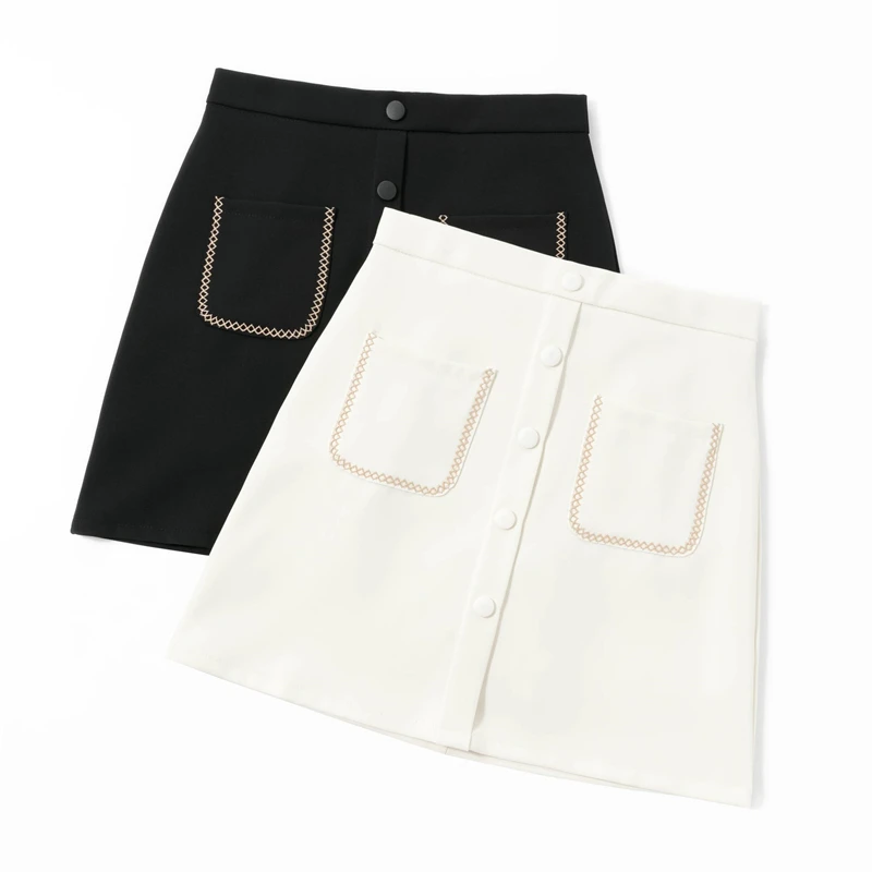 Женская юбка с завышенной талией винтажная в стиле Харадзюку однобортная