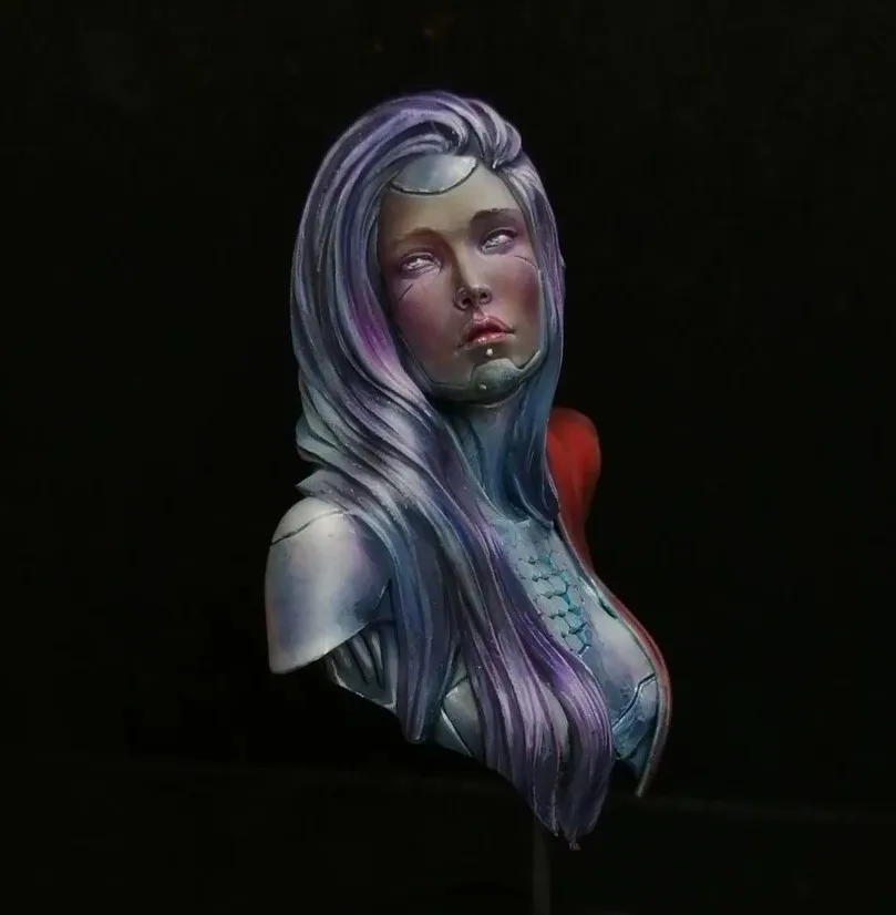 

60mm Resin Model Bust Robot Cyborg Girl 3D Print Figure Unpainted RW541