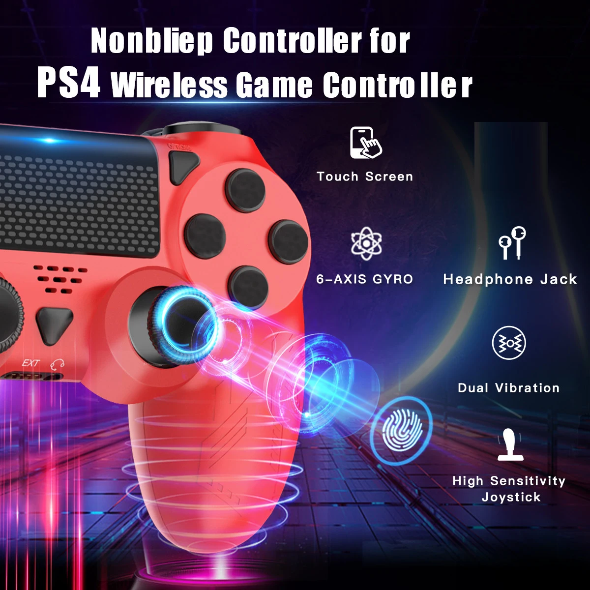 

Беспроводной контроллер, совместимый с PS4/PS4 Pro/PS4 Slim, расширенное Программирование кнопок, улучшенная двойная вибрация/турбо автоматический...