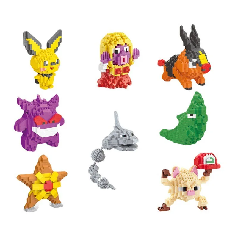 

Pokemon Buliding Blocks Toys Gengar Tepig Onix Mankey Clefairy Model Kids Action Figures Micro Bricks Birthday Gifts