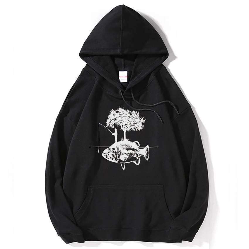 

COSMIC STRING cotton fishing print casual sports men hoodies loose men hooded streetwear men hoodies funny autumn hoodies tops
