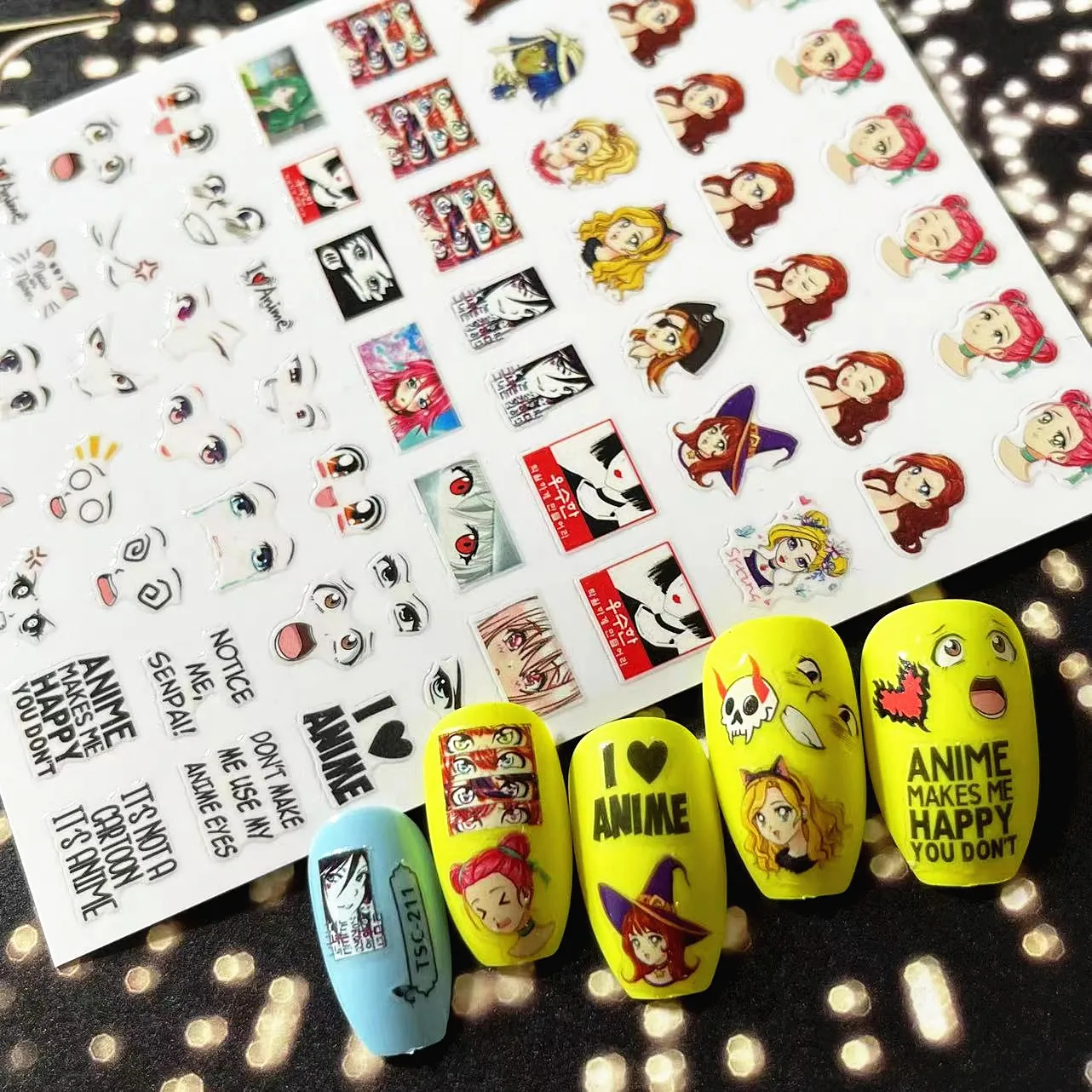 

TSC-211 Manga girl love Anime 3d Nail Art Stickers Decal Slider Template Diy Nail Tool Decorations