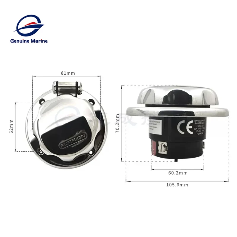 Штепсельная вилка из нержавеющей стали водонепроницаемая влагостойкая 16 А/32 А/50