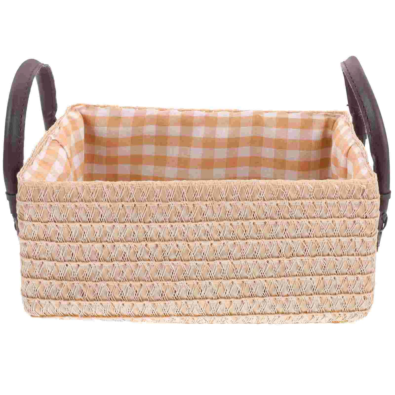 

Basket Storage Woven Baskets Bin Organizer Hamper Clothes Rope Toy Closet Boxes Nursery Shelf Handles Laundry Cotton Toys