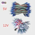 1000 шт. светодиодный пиксель светильник s DC5V  DC12V WS2811 IC светодиодный модули строка светильник 12 мм полный Цвет IP68 открытый Водонепроницаемый рекламы