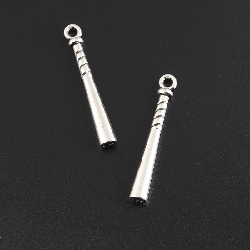

30pcs Silver Color 35x4mm Baseball Bat Charms Sport Stick Pendant Fit DIY Handmade Metal Jewelry Making Finding Supplies