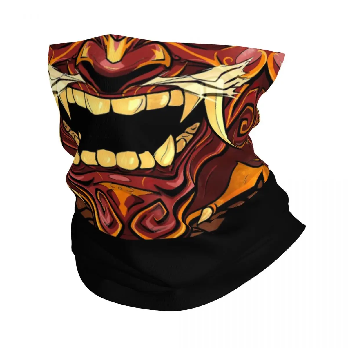 

Menpo Oni Bandana Neck Gaiter Printed Japan Samurai Demon Wrap Scarf Warm Headwear Cycling for Men Women Adult All Season