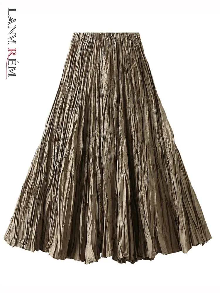 Юбка-качели LANMREM женская с завышенной талией однотонная Роскошная вечерняя