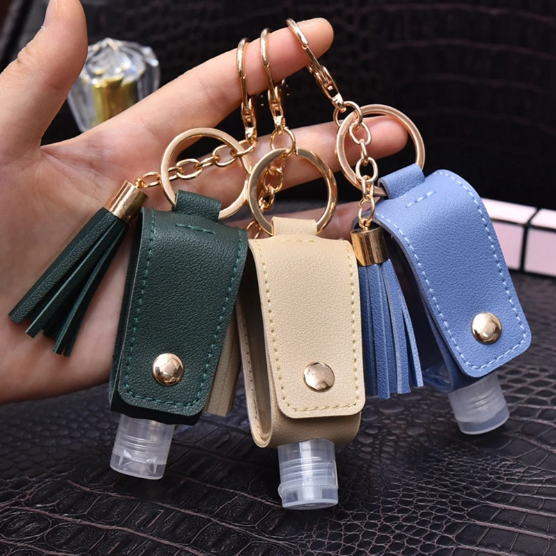 

PU leather Refillable Bottles Mobile Phone Lanyard Pendant Hand Sanitizer Women Bag Keychains Gift Travel Accessories