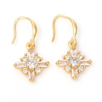 kissitty 5 pairs golden star shape clear cubic zirconia dangle earring with brass findings hook earrings jewelry findings gift