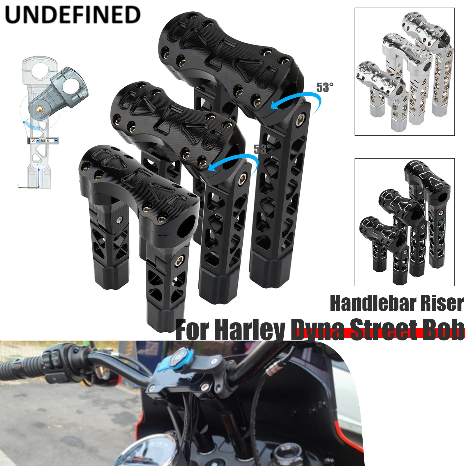 

25MM Pullback Handlebar Risers Straight Adjust Riser Clamp Motorcycle For Harley Dyna Sportster 883 Softail Street Bob Touring