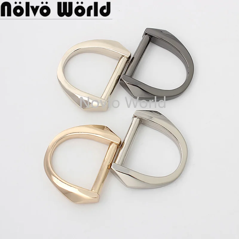 

10-50pcs 6 Colors 19*18mm 25*25mm(1" inner) metal irregular D-ring for chains bag closed D ring handbag accessories