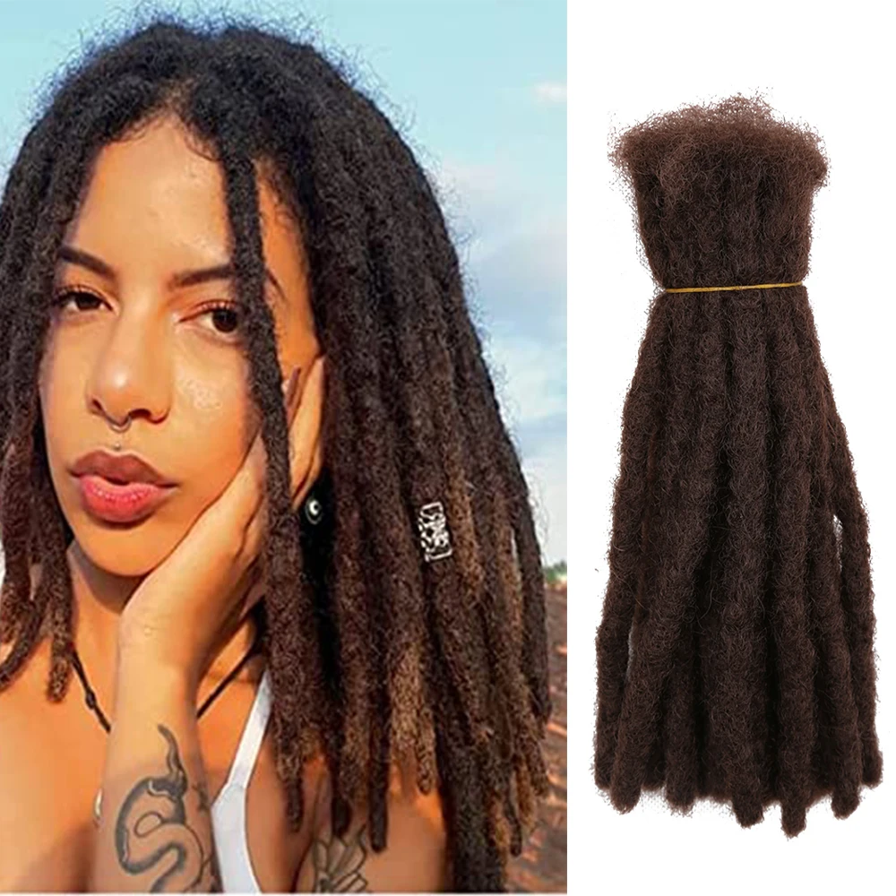 Synthetic Dreadlocks Hair Extensions Faux Locs Crochet Hair Handmade Locks Braiding Hair for Women or Men Black Soft Braids