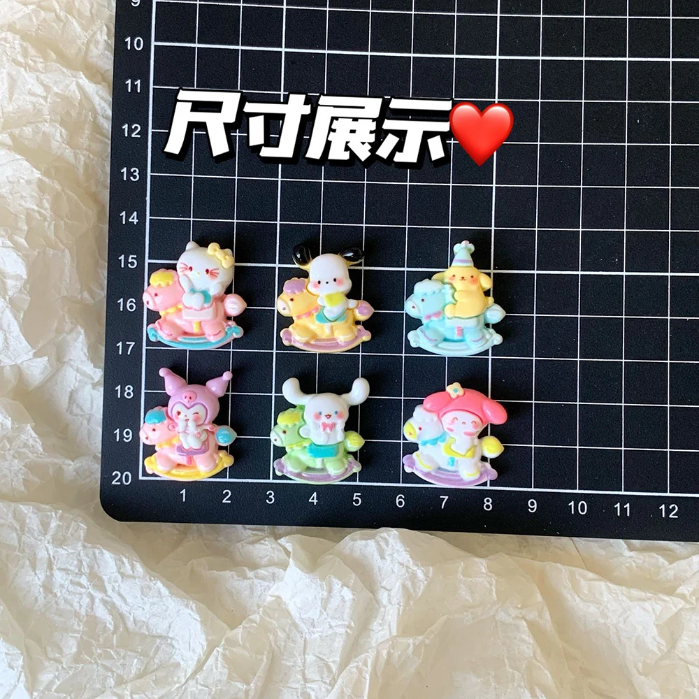 Diy Kawaii Paster Sanrio Ccartoon Hello Kitty Kuromi Cinnamoroll pompurin Gallop On Horse Phone Windows Cup Parts