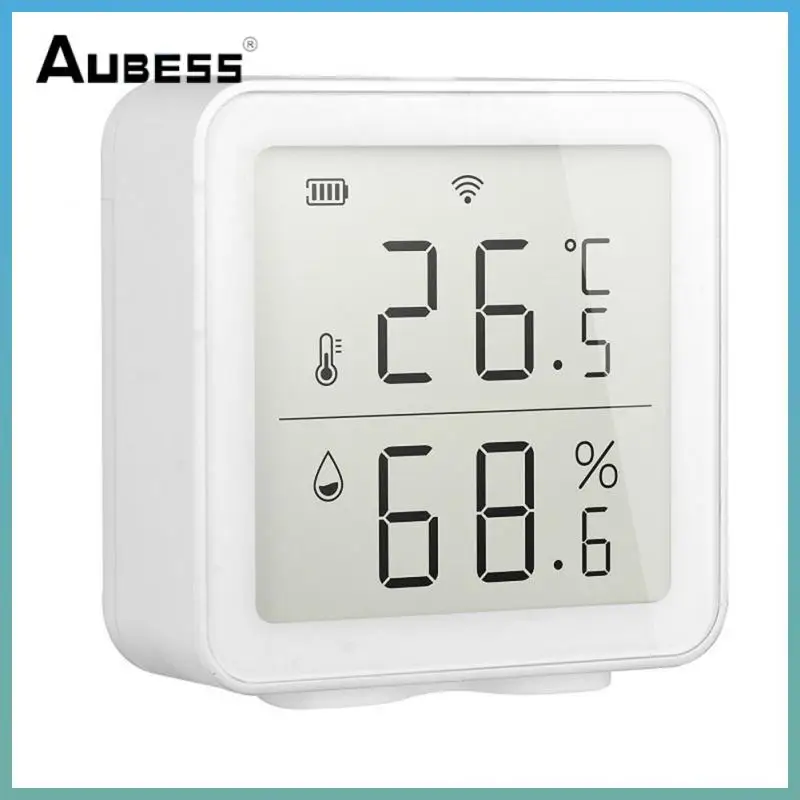 

New Wfi Meter Sensor Digital Hygrometer Thermometer Wireless Temperature And Humidity Sensor Smart Home 1pc Smart Link White