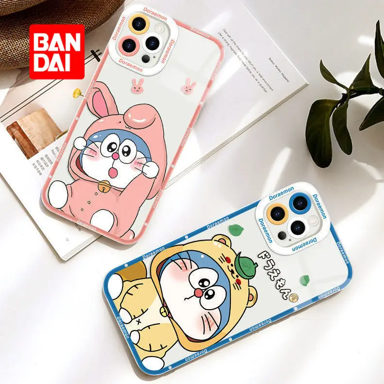 

Bandai Cartoon Doraemon case for iPhone 13 13Pro 12 12Pro 11 Pro X XS Max XR 7 8 Plus Anti-fall Kawaii Phone Covers Coque