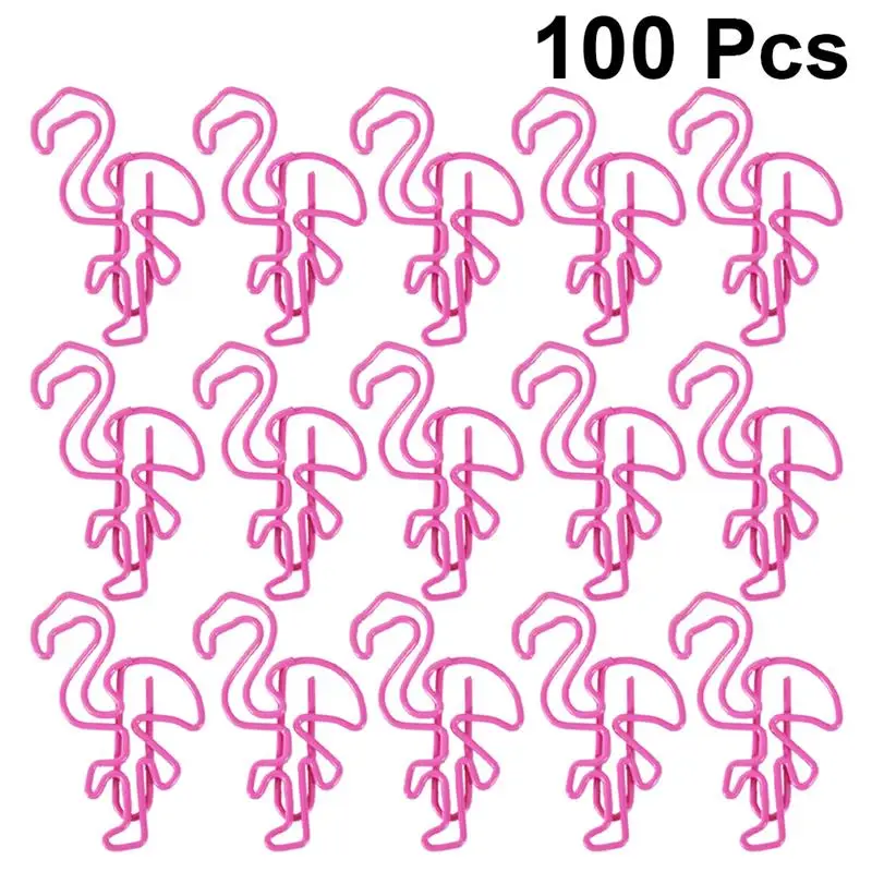 

30/50/100Pcs Pink Flamingo Bookmark Planner Paper Clip Material Escolar Bookmarks For Book Stationery School Supplies(Pink)