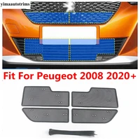car front middle grille insect screening mesh insert net protection trim accessories exterior for peugeot 2008 2020 2021 2022