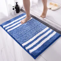 Thick Microfiber Bathroom Carpets Enter Toilet Shower Room Doormat Bath Bathtub Side Floor Rugs Stripes Pattern Anti-slip Mat