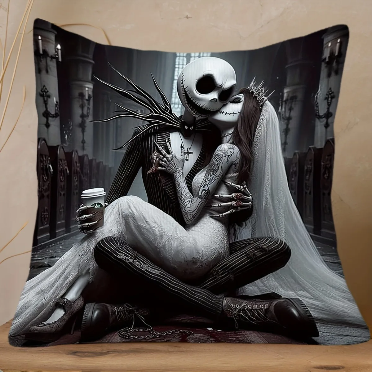 

Наволочка MINISO "Кошмар перед Рождеством", полиэстер велюр