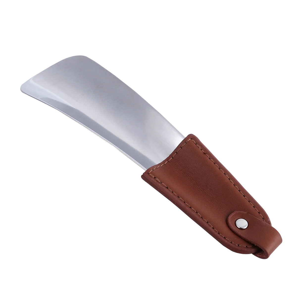 

1PC Shoe Horn Shoehorn Dressing Aids Shoes Puller Stainless Steel Leather Handle Shoe Lifter Shoes Dressing For Seniors 17x4.3cm