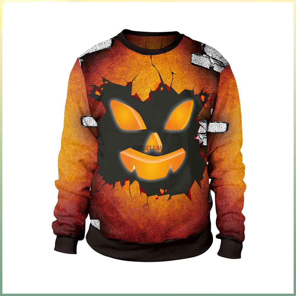 

2022 Vintage Mask Print Halloween Parade Costume Sweatshirt