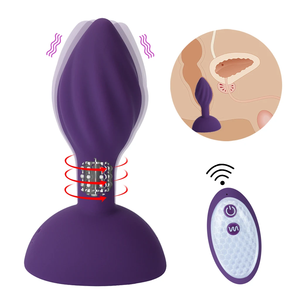 

Anus Vibrator Rotation Beads Prostate Massage Women G-spot/Clit Stimulation Silicone Sex Toys Wireless Vibrating Anal Butt Plugs