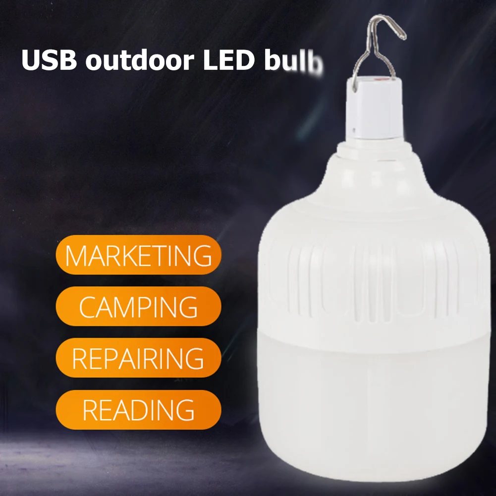 

200W Camping Light USB Rechargeable LED Bulb 5 Lighting Modes Hanging Tent Light Portable Emergency Bulb for Garden Outdoor Lamp