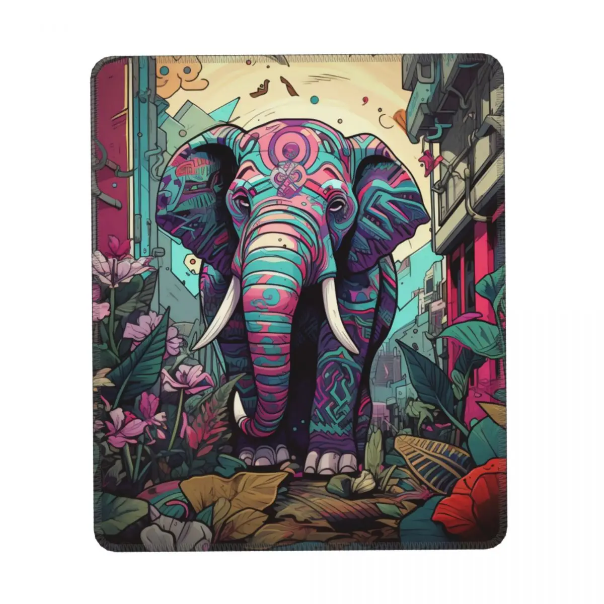

Elephant Vertical Print Mouse Pad Wall Graffiti Rubber Desk Mousepad Anti Fatigue Simple Original Mouse Pads