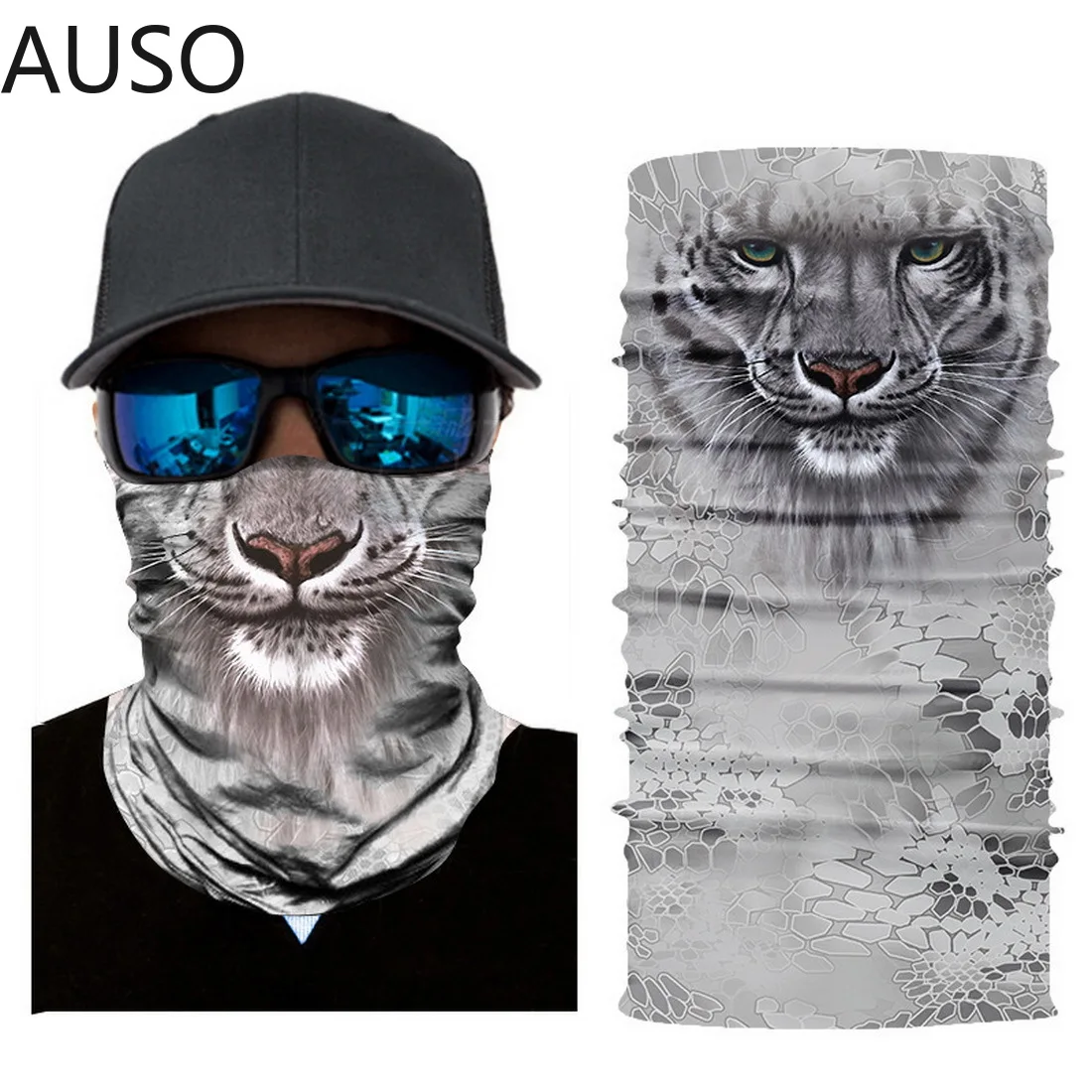 

3D Seamless Magic Headband Animal Neck Gaiter Warmer Face Cover Scarf for Ski Halloween Bandana Costume Headwear Bicycle