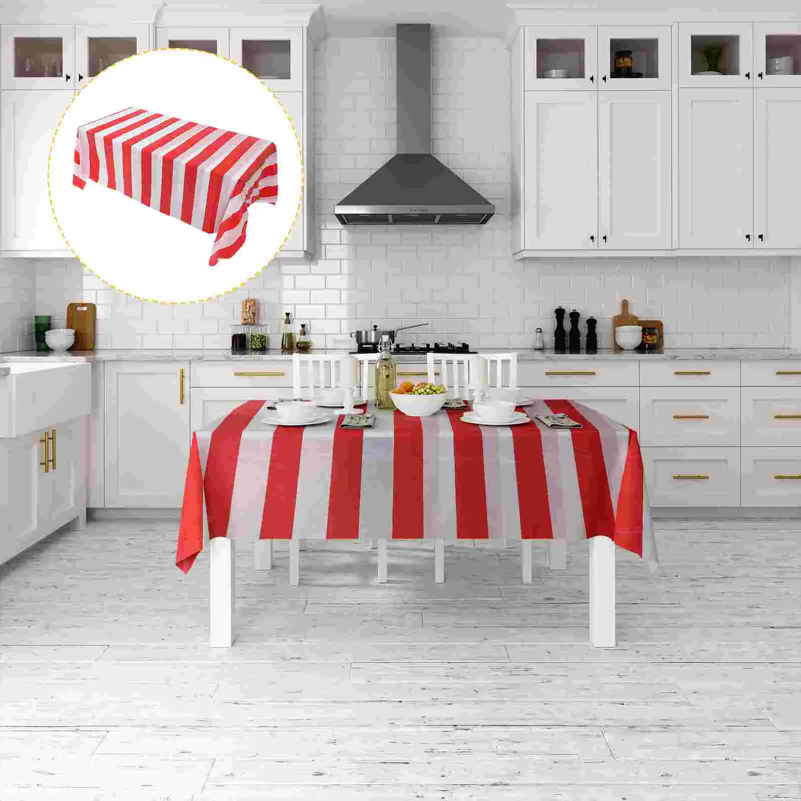 

Party Tablecloth Table Circus Carnival Red White Cover Cloth Stripe Mats Supply Decorative Birthday Runner Theme