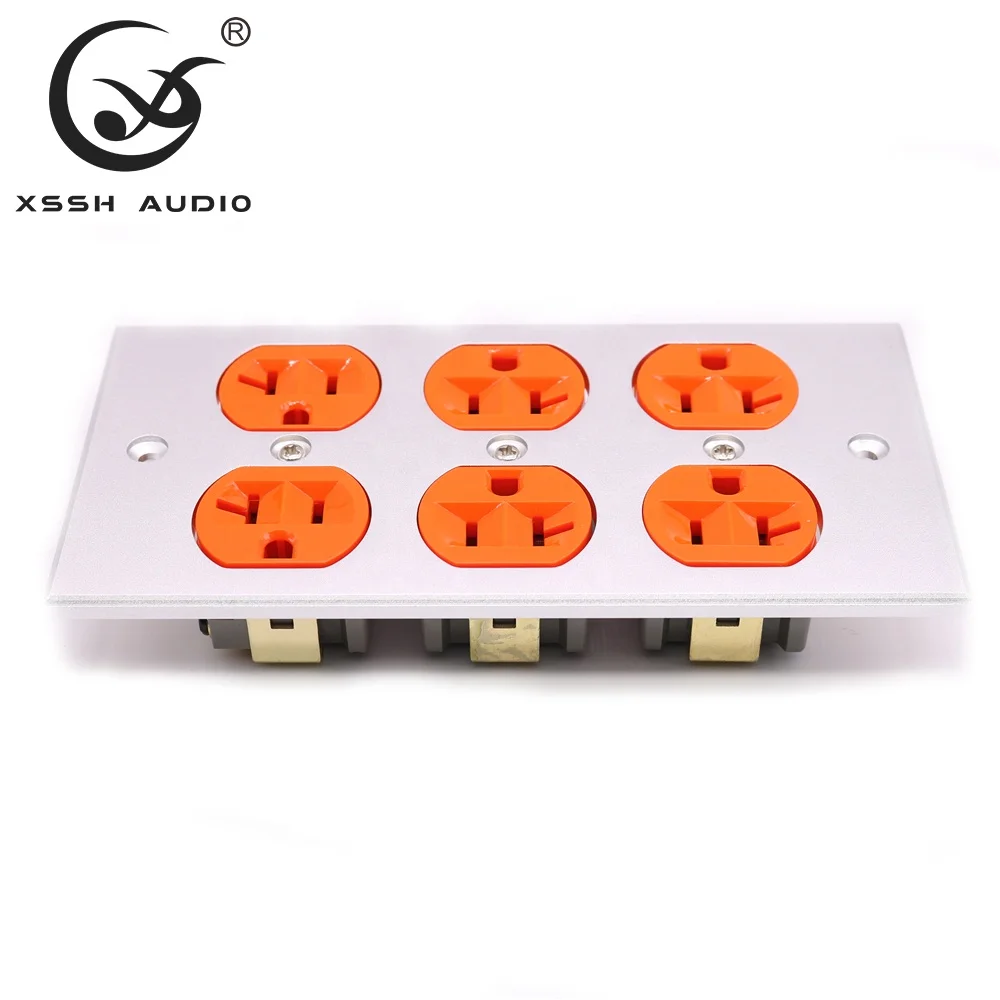 Разъем питания американского разъема Hi-end DIY HIFI латунь 62% медное покрытие 24k золото