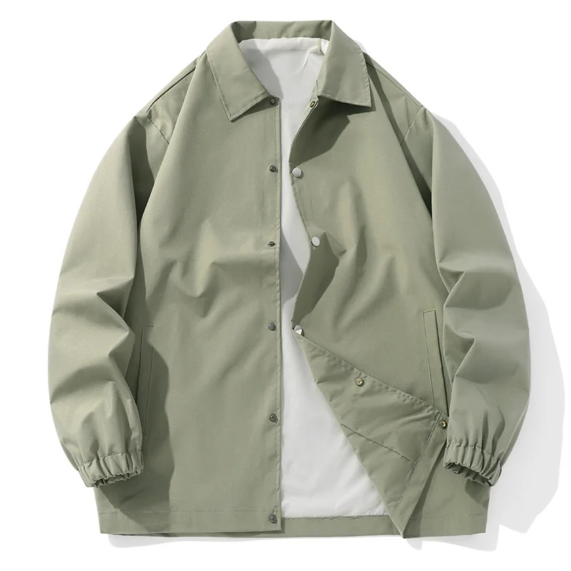 Модная весенне-осенняя мужская куртка в американском стиле однотонная винтажная