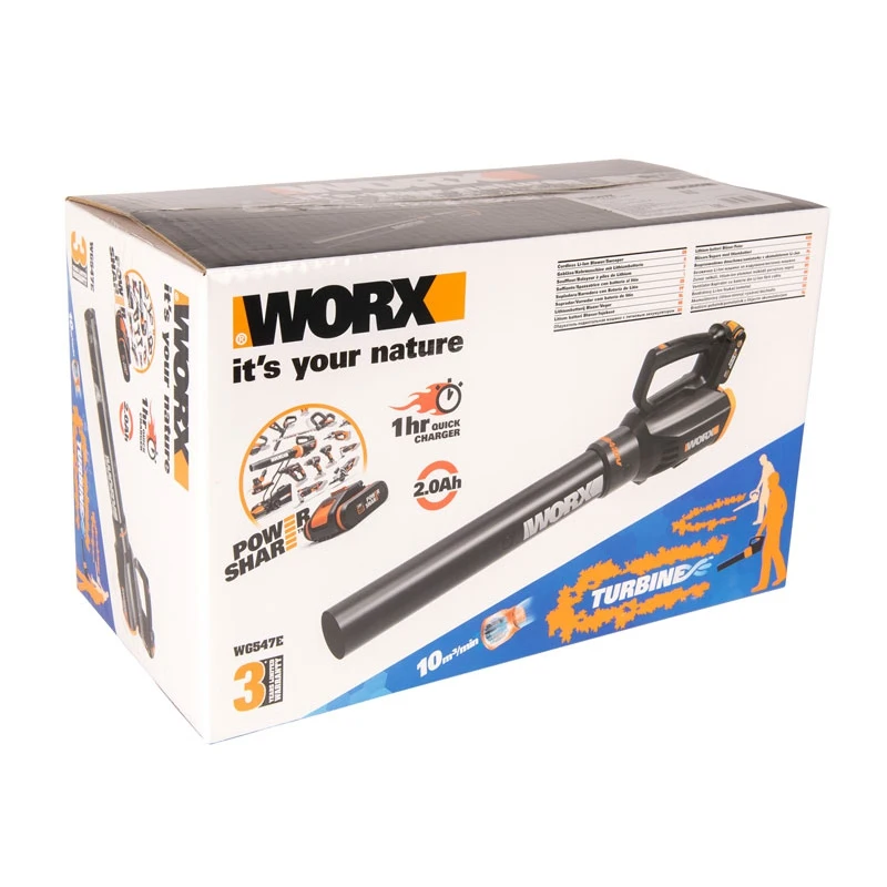Воздуходувка аккумуляторная WORX AIR TURBINE WG547E 20В 2Ач х1 и ЗУ | Инструменты