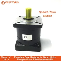 86px series planetary reducer of ratio 34561 and input 16 mm output 16 mm with high precision for nema34 servo motor