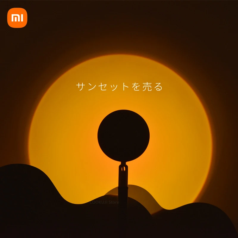 Новая лампа Xiaomi С закатом проектор радужная атмосфера светодиодный ночник для
