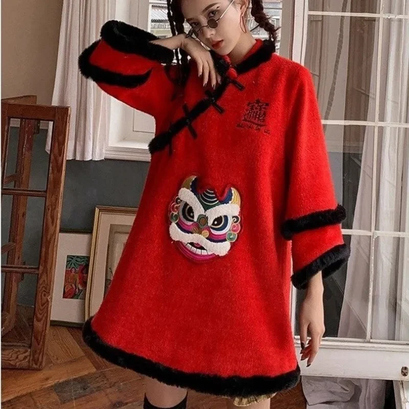 Новинка Весна 2024 улучшенное женское платье Ципао в стиле древнего ханьфу