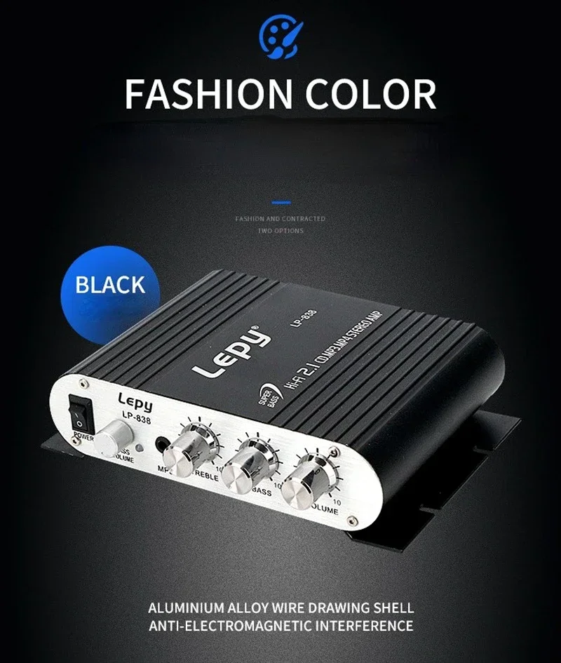 LEPY838 Мини-аудио HiFi Bluetooth 5 0 Усилитель класса D Tpa3116 Цифровой усилитель 50 Вт * 2