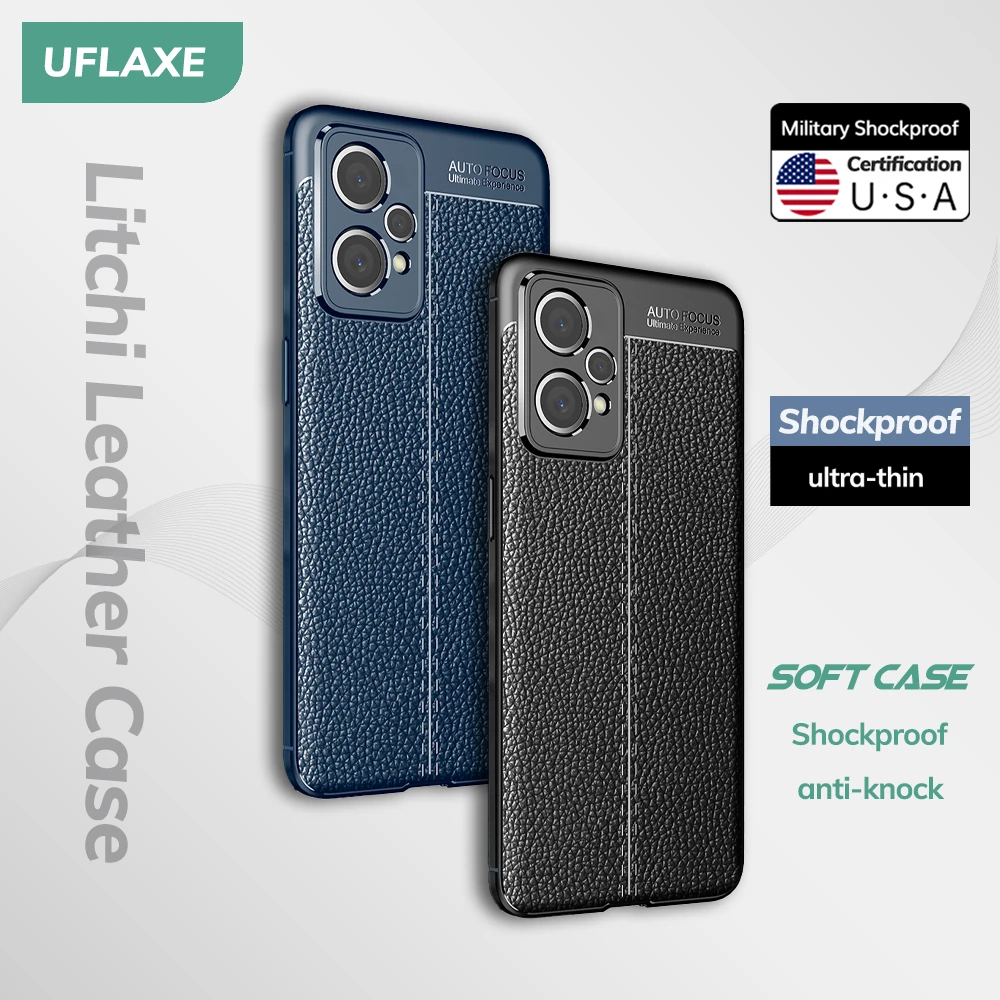 UFLAXE Original Shockproof Case for Realme 9 Pro Plus 5G Realme 9i Soft Silicone Back Cover TPU Leather Casing