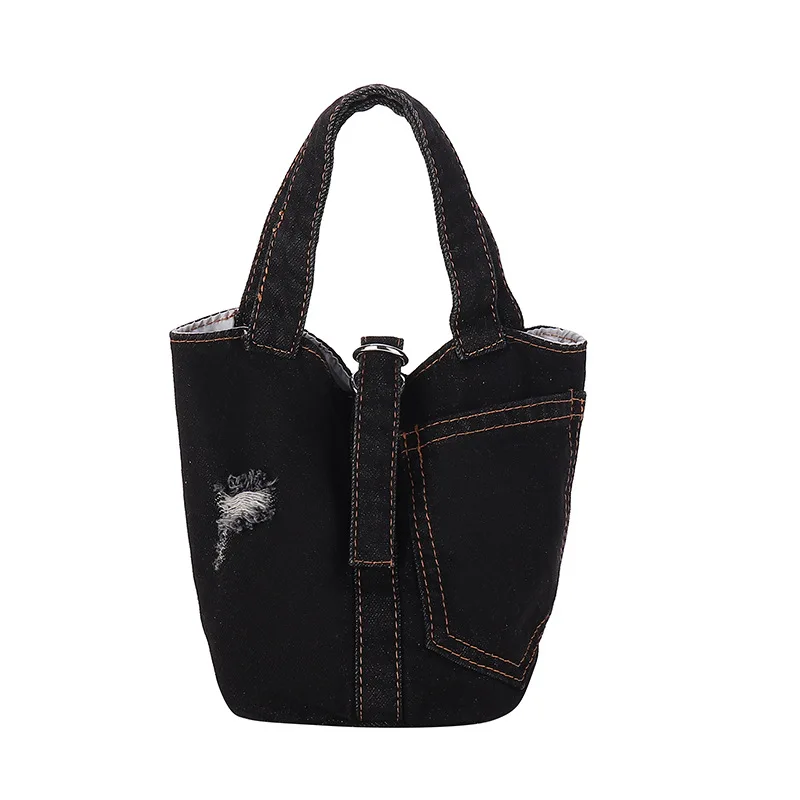 Корейская джинсовая сумка-корзина для овощей универсальная сумка