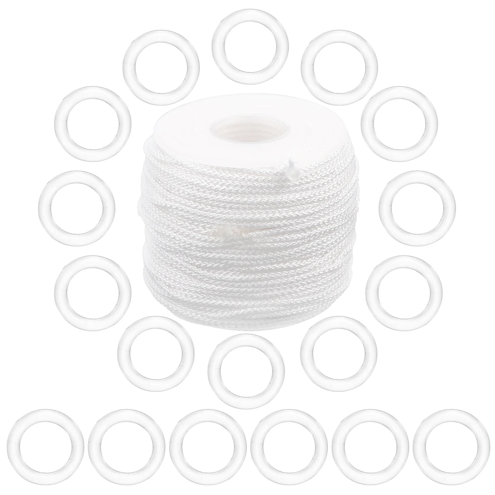 

1 Set Roman Curtain Rings and 1.8 mm Braided Lift Shade Cord Set for Roman Curtains