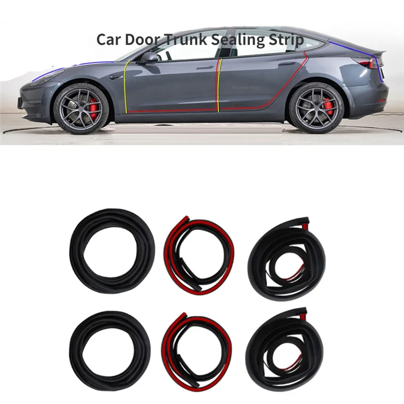 6 шт. резиновые автомобильные звукоизоляционные ленты для шумоподавления Tesla Model S