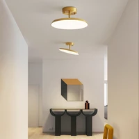 modern led ceiling light for living dining room aisle lamp rotatable corridor balcony round black golden home decoration fixture
