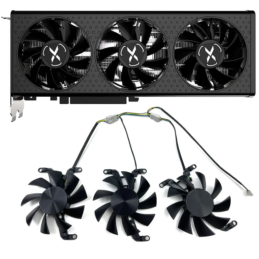 

NEW 1LOT 75MM RX 6650 XT、RX 6600 XT GPU FAN，For XFX SPEEDSTER QICK308 RADEON RX 6650 XT、RX 6600 XT Graphics card cooling fan
