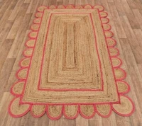 natural jute rug 100 handmade rectangle braided 2 6x8 feet home decor look rug carpet room decoration rug for living room