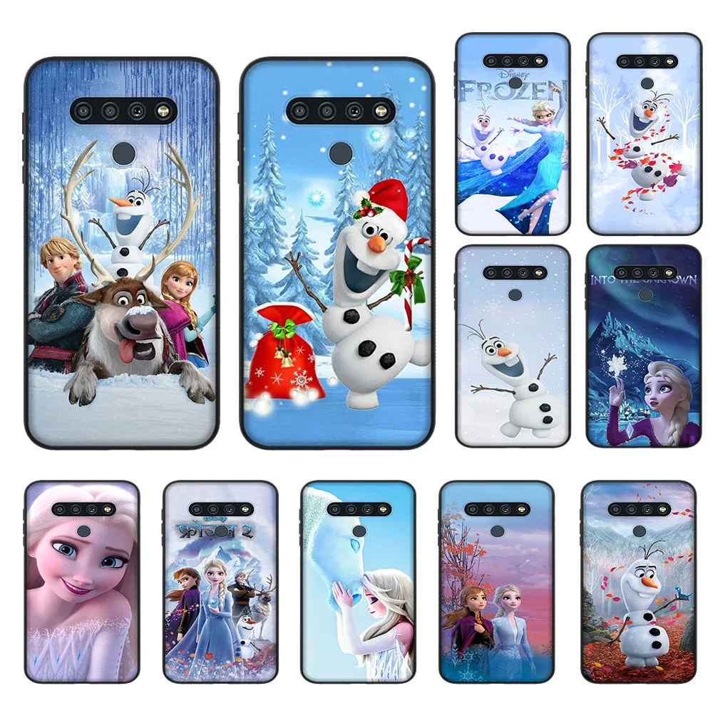 D-4 Frozen Cover for Samsung Quantum 2 M02 M02S A02 A02S A12 A22 A32 A42 A52 A72 F62 M62 Black Phone Case
