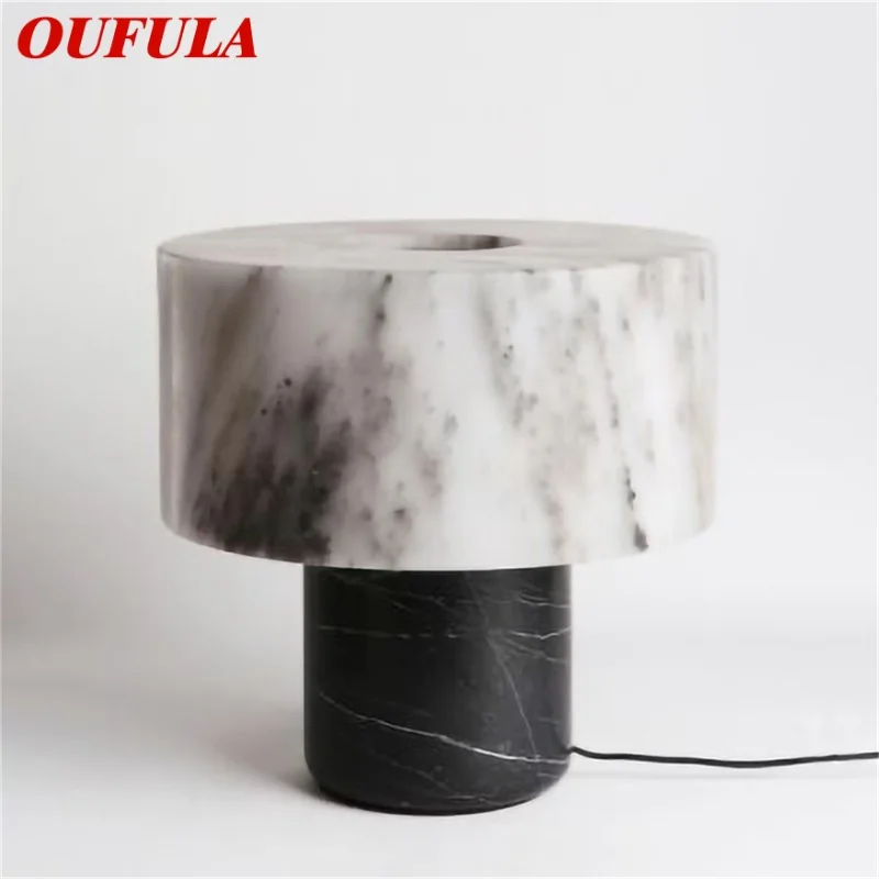 

OUFULA Postmodern Vintage Table Lamp Creative Design Marble Desk Light LED Fashion for Home Living Room Bedroom Decor