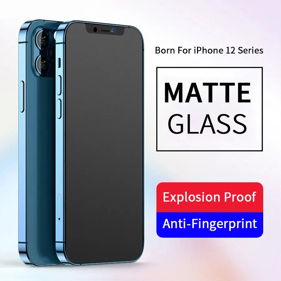 

Matte Frosted Tempered Glass For iPhone 12 13 Pro Max mini Screen Protector For iPhone 11 Pro XS Max XR X 8 7 6 Plus SE Glass