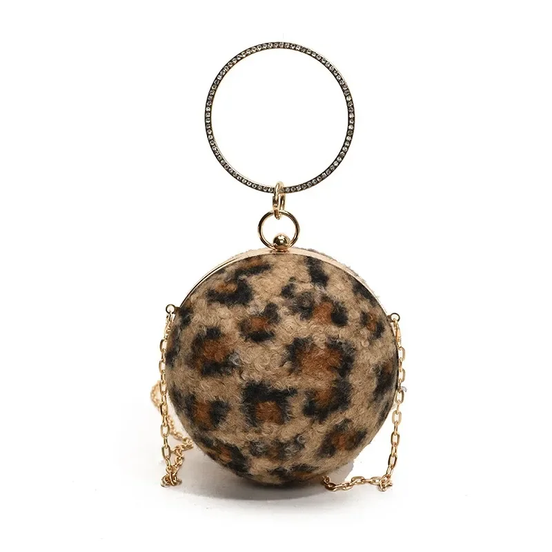 Модные сумки с ручками сверху на цепочке круглой формы 2024 высококачественные для