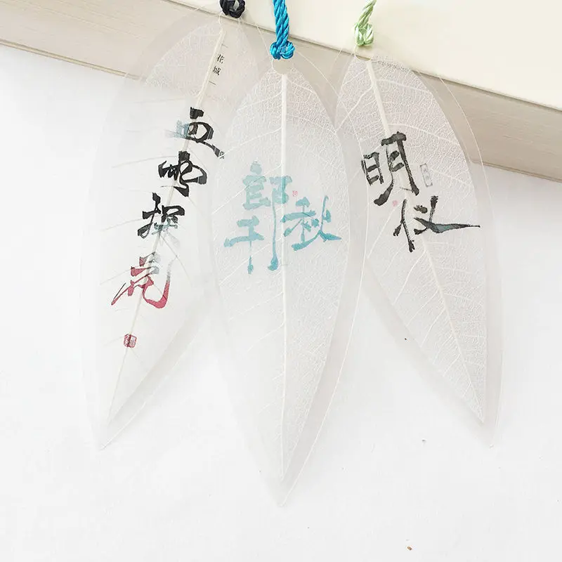 

Tian Guan Ci Fu Antiquity Bookmark Xie Lian Hua Cheng Leaf Vein Bookmarks for Books Tassel Anime Stationery School Supplies Kid
